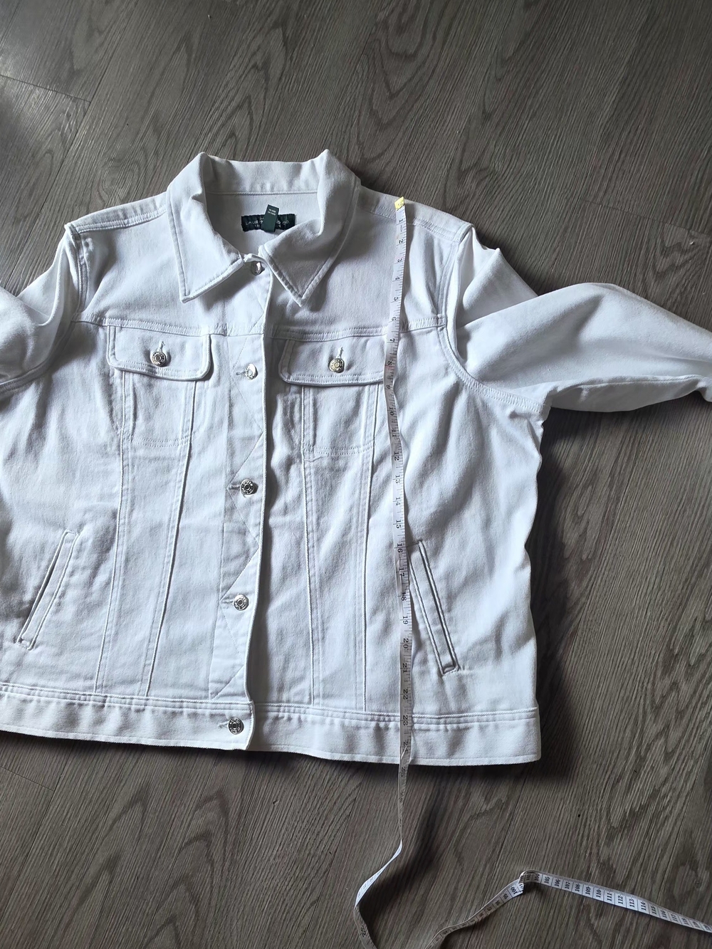 LRL Ralph Lauren Classic White Jean Jacket - Size 18W EUC - Picture 4 of 9